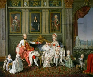 Leopold I, Toscanan suurherttua vaimonsa Maria Luisan ja heidän lastensa kanssa, 1773