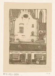 Taloja Sint-Bavokerkia vastaan ​​Oude Groenmarktilla Haarlemissa St. Bavo, Haarlem (alkuperäinen nimi)