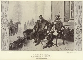 Napoleon III ja Bismarck Sedanin taistelun jälkeisenä aamuna.