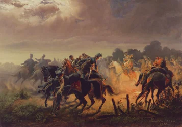 Yövaroitus, husaarien etuvartio Italian kampanjassa 1848-49, 1862