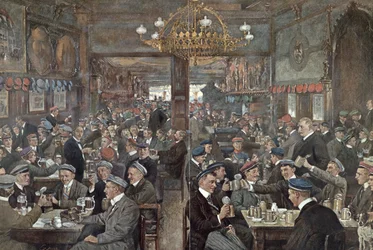 Thuringer Hofin opiskelijabrasserie Leipzigissä, noin 1900