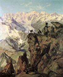 Georgy Bernina Gruppe mit Gemsen