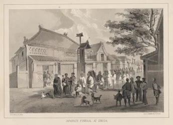Japanilaiset hautajaiset Simodassa, 1855
