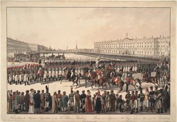 Katsaus Venäjän jalkaväestä Pietarin Palatsiaukiolle, 1809-1813