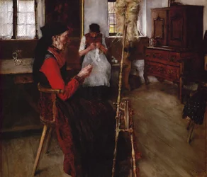 Spinning Women (öljy kankaalle)