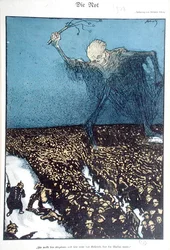 "Köyhyys", sosialistista kannattavaa karikatyyriä, joka arvostelee Saksan toisen imperiumin politiikkaa (1870-1914)