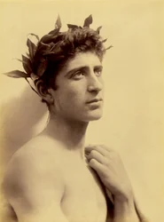Tutkimus pojasta, jolla on seppele, Sisilia, C.1898 (seepiakuva)