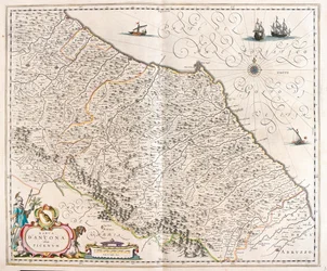 Ancona, Marche, Italia, teoksessa "Theatrum Orbis Terrarum, sive Atlas Novus", Willem Blaeu, Amsterdam.