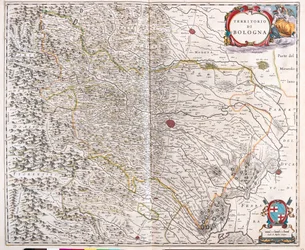 Bologna, Italia, Willem Blaeun "Theatrum Orbis Terrarum, sive Atlas Novus", Amsterdam.