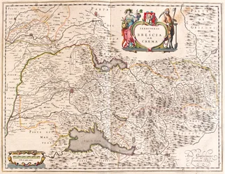 Brescia, Crema, Italia, teoksessa "Theatrum Orbis Terrarum, sive Atlas Novus", Willem Blaeu, Amsterdam.