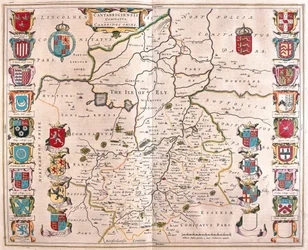 Cambridge shire, teoksessa "Theatrum Orbis Terrarum, sive Atlas Novus", Willem Blaeu, Amsterdam.