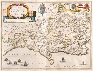 Dorchester (Dorset), julkaisussa "Theatrum Orbis Terrarum, sive Atlas Novus", Willem Blaeu, Amsterdam.