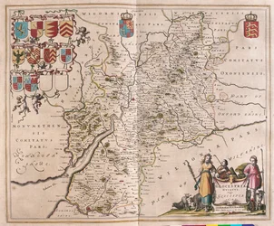 Glouchester, teoksessa "Theatrum Orbis Terrarum, sive Atlas Novus", Willem Blaeu, Amsterdam.