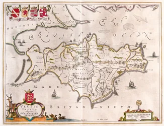 Isle of Wight, teoksessa "Theatrum Orbis Terrarum, sive Atlas Novus", Willem Blaeu, Amsterdam.