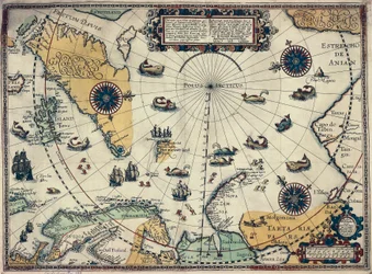 Napa-alueiden kartta, hollantilainen kartografi Willem Janszoon Blaeu (1571-1638)