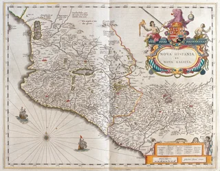 Meksiko, teoksessa "Theatrum Orbis Terrarum, sive Atlas Novus", Willem Blaeu, Amsterdam.