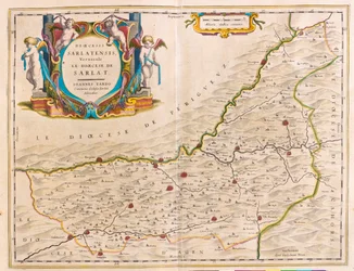 Sarlatin alue-Bergerac- Couse-Ville Franche, julkaisussa "Theatrum Orbis Terrarum, sive Atlas Novus", Willem Blaeu, Amsterdam.