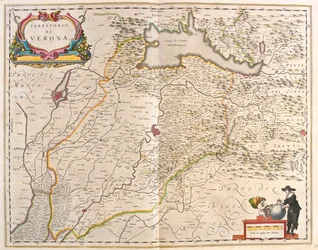 Verona, Italia, Willem Blaeun teoksessa "Theatrum Orbis Terrarum, sive Atlas Novus", Amsterdam.