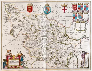 West riding of Yorkshire, teoksessa "Theatrum Orbis Terrarum, sive Atlas Novus", Willem Blaeu, Amsterdam.