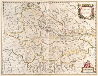 Mantovan kaupunki, Italia, Willem Blaeun teoksessa "Theatrum Orbis Terrarum, sive Atlas Novus", Amsterdam.