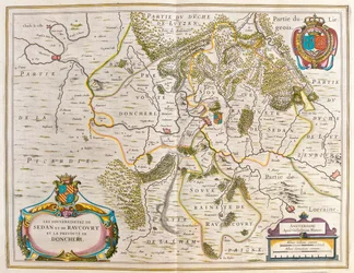 lorraine, teoksessa "Theatrum Orbis Terrarum, sive Atlas Novus", kirjoittanut Willem Blaeu, Amsterdam.