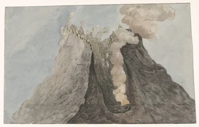 Binnenzijde van krater Etna Etna-kraatterin sisäkuva (otsikko esineessä) Matkat Italiassa, Sisiliassa ja Maltassa - 1778 (sarjan nimi)