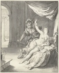 Tarquinius uhkaa Lucretiaa