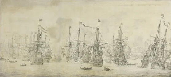 Englantilaisten epäonnistunut hyökkäys paluulaivastoa vastaan Bergenin satamassa, Norjassa, 12. elokuuta 1665: jakso toisesta Englannin ja Hollannin sodasta