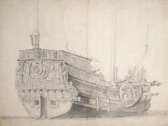 Muotokuva hollantilaisen prinssin jahdista, n.1660 (grafiitti, harmaa tussi)