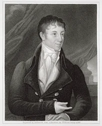 Charles Brockden Brownin (1771-1810) muotokuva, kaivertaja John B. Forrest (1814-70) (kaiverrus) (kaiverrus)