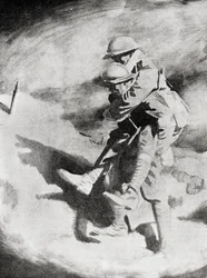 Poilu ja Tommy Sir William Orpenin maalauksen mukaan.