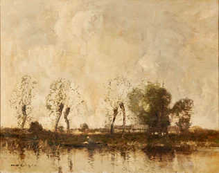 A Dutch Waterway (oli sobre tela)finèsA Dutch Waterway (oli sobre tela)finès