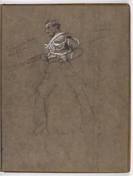 Tutkimus William Barns Wollenin öljymaalaukseen, ?Lippu: Albuhera, 16. toukokuuta 1811?
