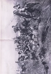 Musta kello Quatre Brasin taistelussa 16. kesäkuuta 1815, kuva brittiläisistä taisteluista maalla ja merellä, 1915