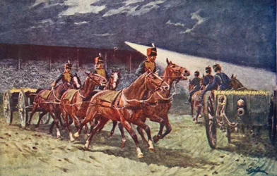 Royal Horse Artillery Drive valonheittimen tatuoinnilla