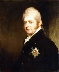 Cambridgen herttuan prinssi Adolphus Frederickin muotokuva, rinnan pituus ja sukkanauhan tähti, 1808