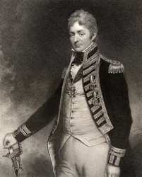 Sir Thomas Troubridge, 1. baronetti, kaivertanut W. Holl, teoksesta ”National Portrait Gallery, osa IV”, julkaistu noin 1835