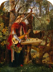 Fair Rosamond Alone in her Bower (öljy kankaalle)