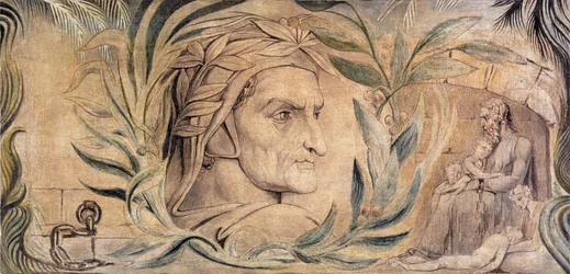 Dante Alighieri, n. 1800-03 (kynä ja muste temperalla kankaalle)