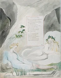 Suunnittelu 4 teokselle "Ode on the Spring" julkaisusta "The Poems of Thomas Gray", julkaistu 1797-98 (akvarelli kynällä ja mustalla musteella paperille)
