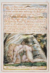 Impulssi, ei säännöistä..., kuvitus ja teksti "Taivaan ja helvetin avioliitosta", n. 1790-3 (reliefietsaus viimeistelty kynään ja wc:hen)