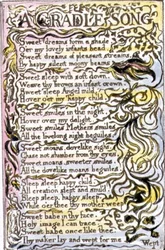 P.124-1950.pt15 A Cradle Song: levy 15 kappaleesta Songs of Innocence and of Experience (kopio R) n. 1802-08 (etsaus, tussi ja akvarelli)