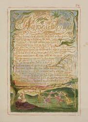 P.125-1950.pt24 Nurses Song: levy 24 kappaleesta Songs of Innocence and of Experience (kopio AA) n. 1815-26 (etsaus, muste ja wc)