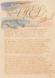 The Book of Thel, Plate 3, Thel , I , Mne Seraphimin tyttäret ... .