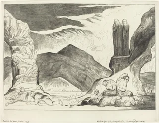 Väärentäjien ympyrä, Dante ja Virgil peittävät nenänsä hajun takia, 1827.