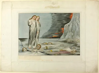 Petturien piiri; Danten jalka iskee Bocca degli Abbateen. Inferno, canto XXXII