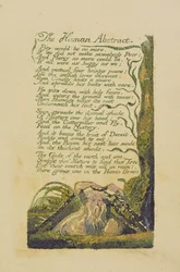 "The Human Abstract", levy 45 julkaisusta "Songs of Experience", 1794 (väripainettu kohokuvioetsaus)