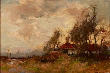 A Farm Steading (öljy kankaalle)