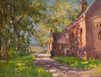 Auchmithien kirkko (öljy kankaalle)