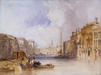 Grand Canal, Venetsia (vesiväri ja lyijykynä paperille)